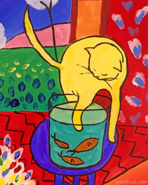 Henri Matiss Cat With Red Fish Painting By Numbers Kits