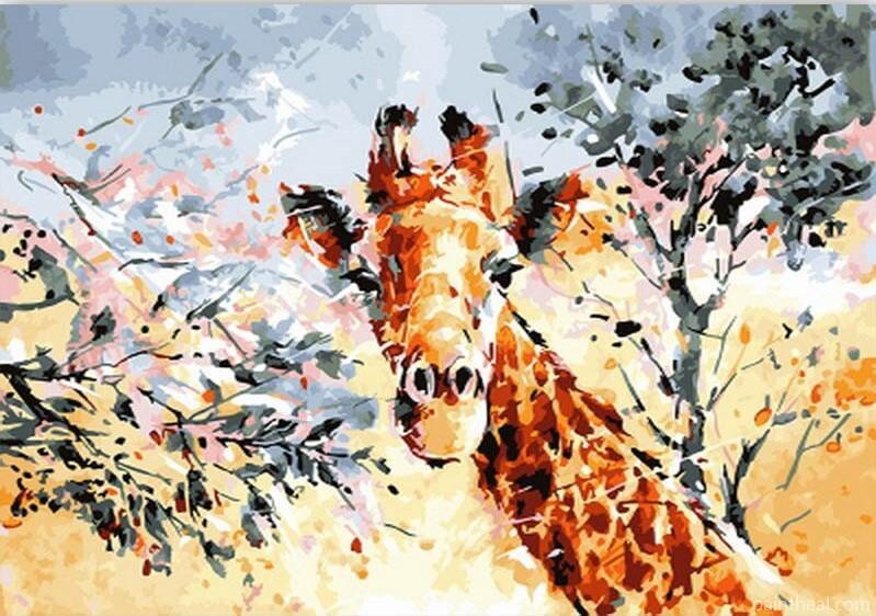 Abstract Giraffe Animals Painting By Numbers Kits