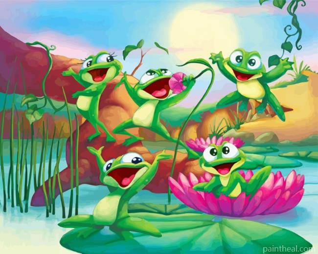 Happy Frogs Painting By Numbers Kits