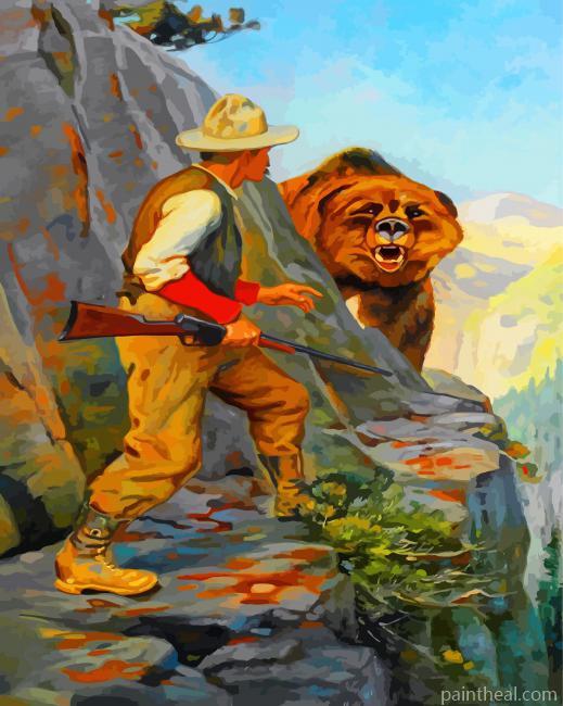 The Bear Attack Painting By Numbers Kits