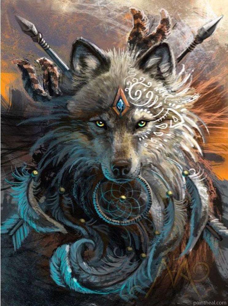Warrior Wolf Animals Painting By Numbers Kits