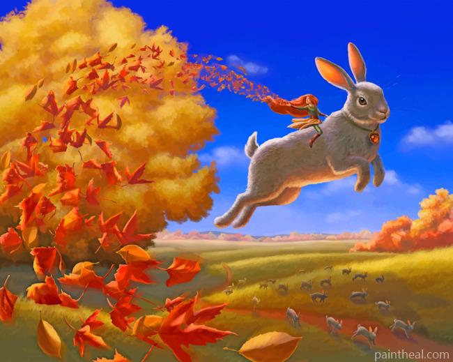 Giant Rabbit Fantasy Art Painting By Numbers Kits