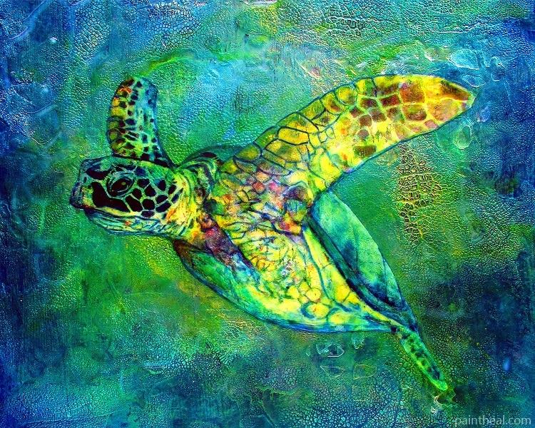 Green Turtle Animals Painting By Numbers Kits