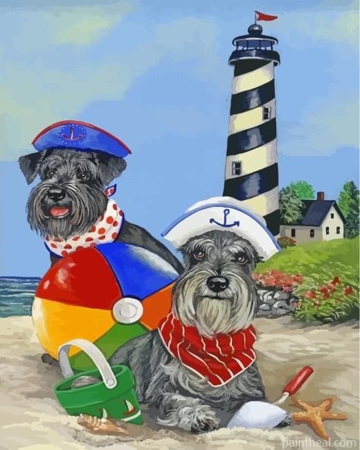 Miniature Schnauzer Dogs Painting By Numbers Kits