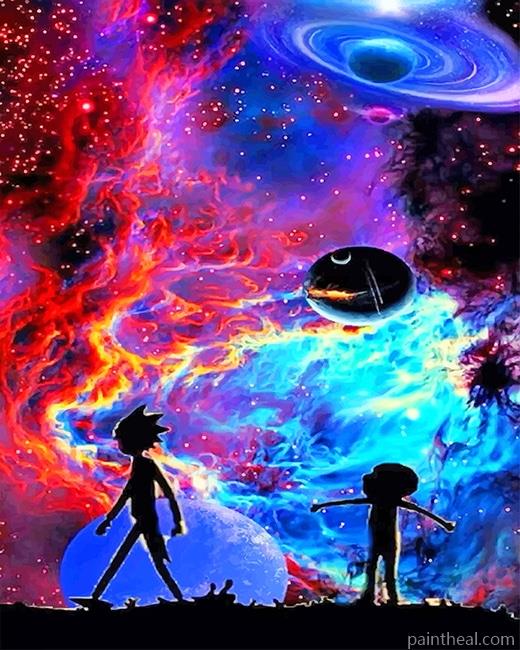 Colorful Rick And Morty Silhouette NEW Painting By Numbers Kits