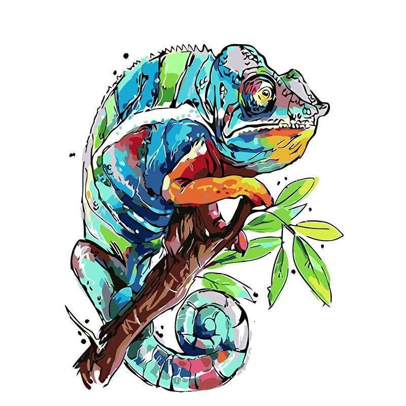 Multicolor Chameleon Animals Painting By Numbers Kits