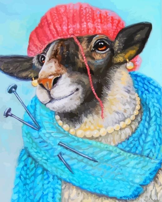 Knitting Sheep Painting By Numbers Kits
