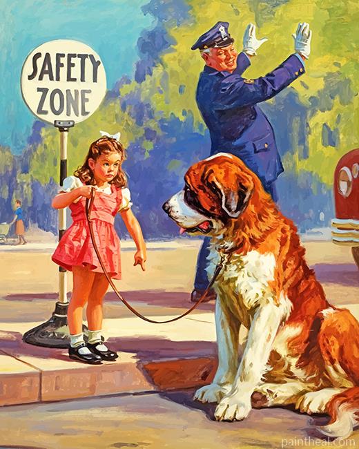 Little Girl And Dog Painting By Numbers Kits