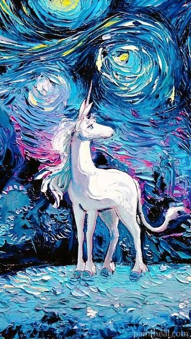 Starry Night Unicorn Animals Painting By Numbers Kits