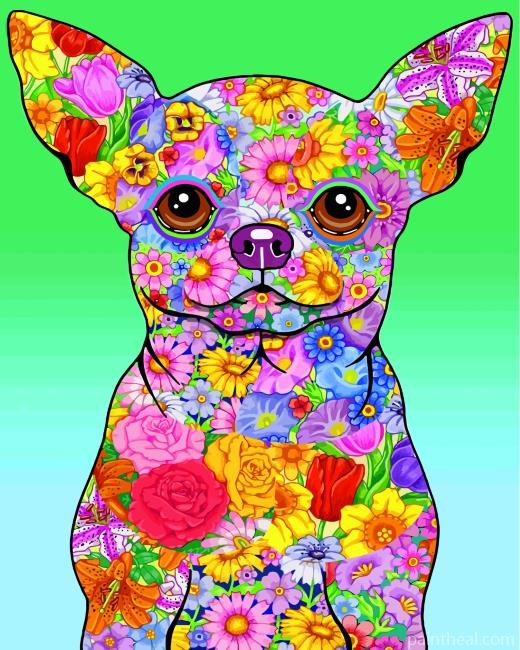 Floral Chihuahua Painting By Numbers Kits