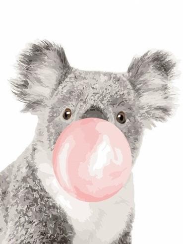 Koala with Bubble gum Animals Painting By Numbers Kits