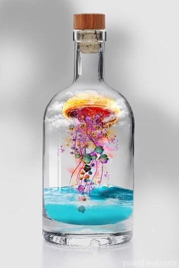 Jellyfish In Bottle Animals Painting By Numbers Kits