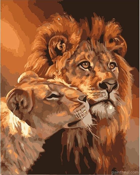 Lion King Animals Painting By Numbers Kits