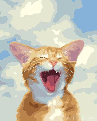 A screaming Cat Animals Painting By Numbers Kits