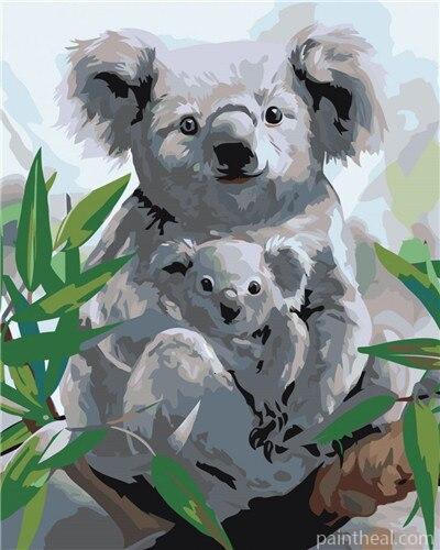 Koala With Her Baby Animals Painting By Numbers Kits