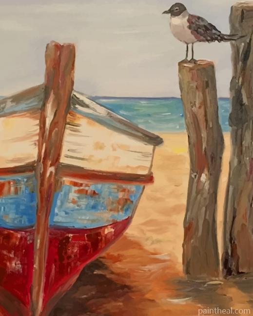 Boat And An Old World Sparrow NEW Painting By Numbers Kits