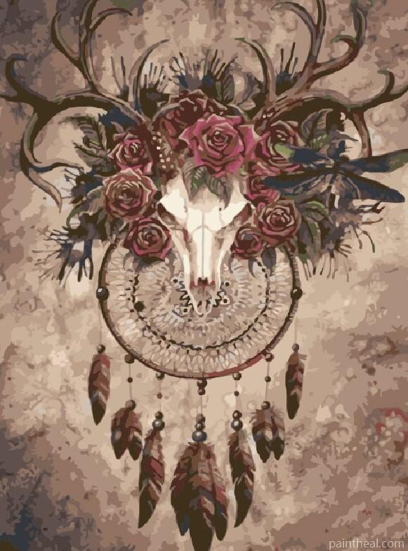 Deer Dream Catcher Abstract Painting By Numbers Kits
