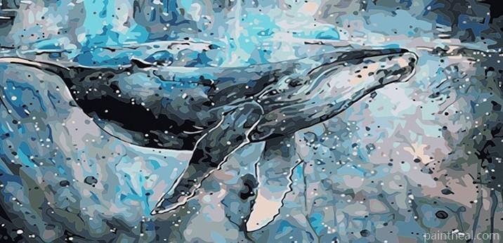 Blue Big whale Animals Painting By Numbers Kits