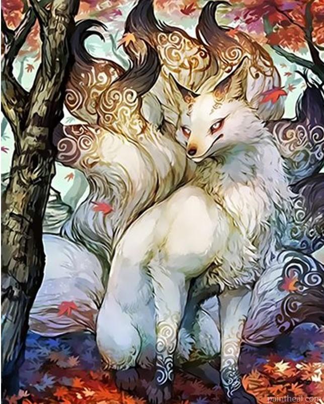 Nine Tailed Fox Animals Painting By Numbers Kits
