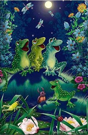 Frogs In Swamp Animals Painting By Numbers Kits