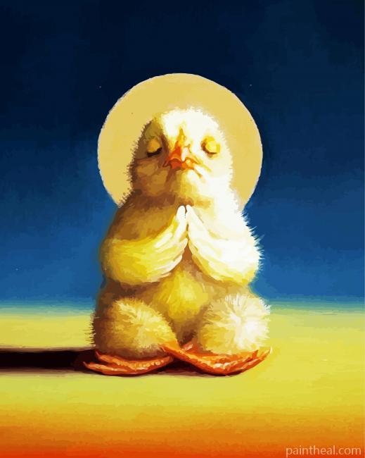 Chick Bird Yoga Pose Painting By Numbers Kits