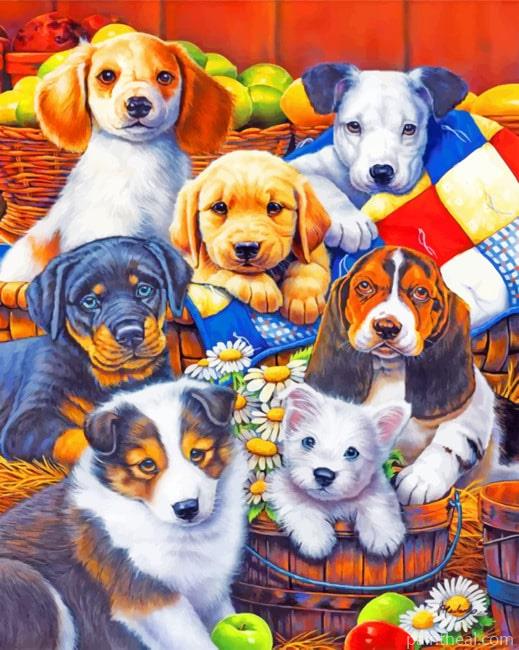 Dogs Family Animals Painting By Numbers Kits