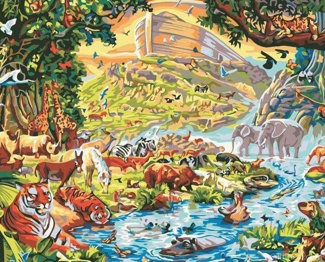 Noah's Ark Animal Animals Painting By Numbers Kits