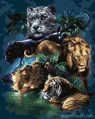 Big Cat Animals Painting By Numbers Kits