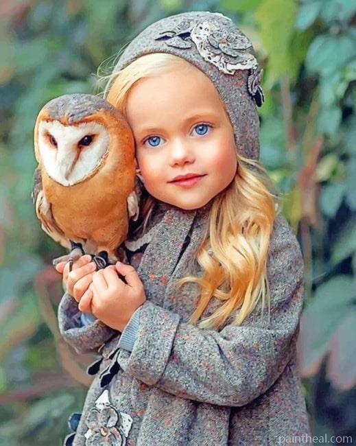 Girl With An Owl NEW Painting By Numbers Kits