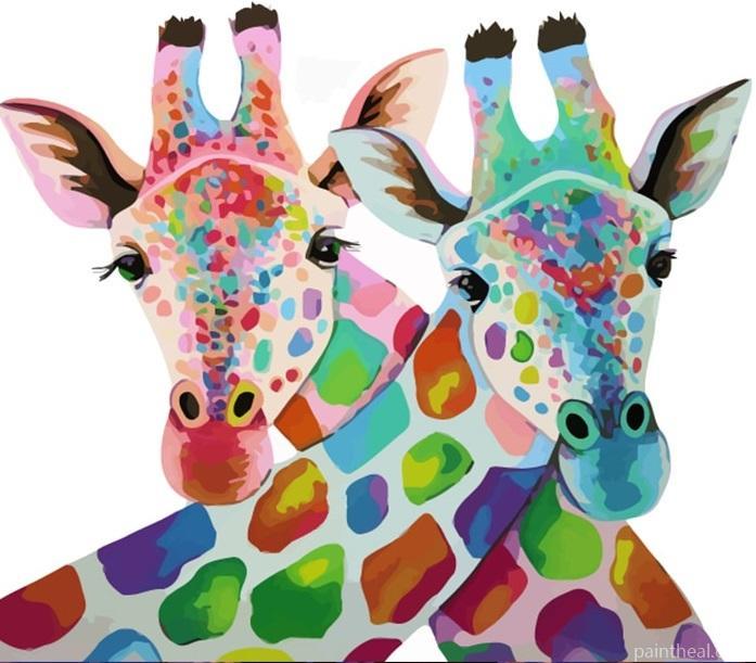 Colorful Giraffes Animals Painting By Numbers Kits