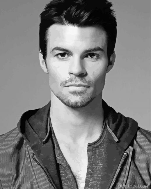Black An White Daniel Gillies Painting By Numbers Kits