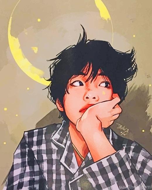Cute Taehyung BTS NEW Painting By Numbers Kits