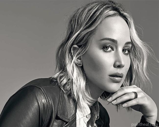Black And White Jennifer Lawrence NEW Painting By Numbers Kits