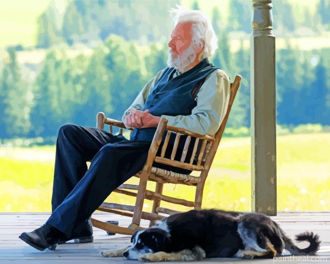 Donald Sutherland With His Dog Painting By Numbers Kits