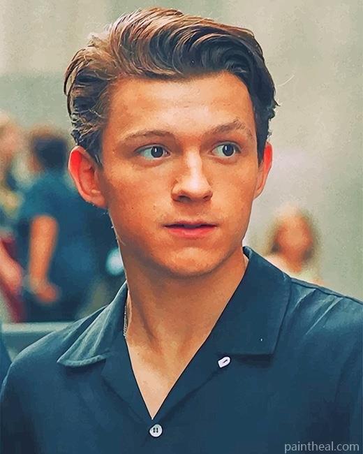 Tom Holland Wearing Black NEW Painting By Numbers Kits
