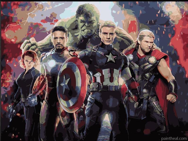 Avengers Heroes People Painting By Numbers Kits