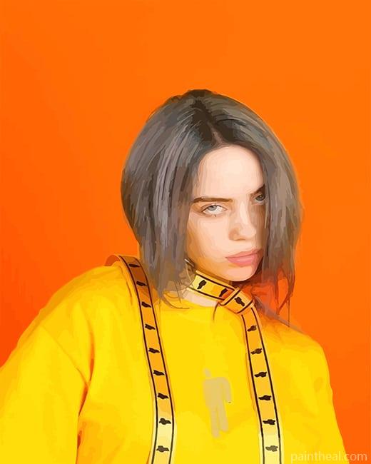 Billie Eilish Orange Background NEW Painting By Numbers Kits