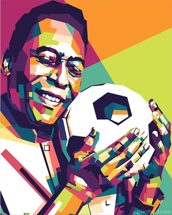 Pele On Pop Art People Painting By Numbers Kits