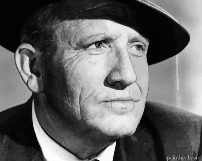 Close Up Black And White Spencer Tracy Painting By Numbers Kits