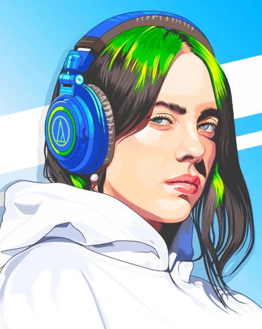 Billie Eilish Green Hair Painting By Numbers Kits