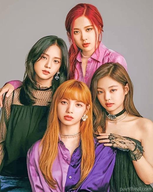 Black Pink Kpop Painting By Numbers Kits