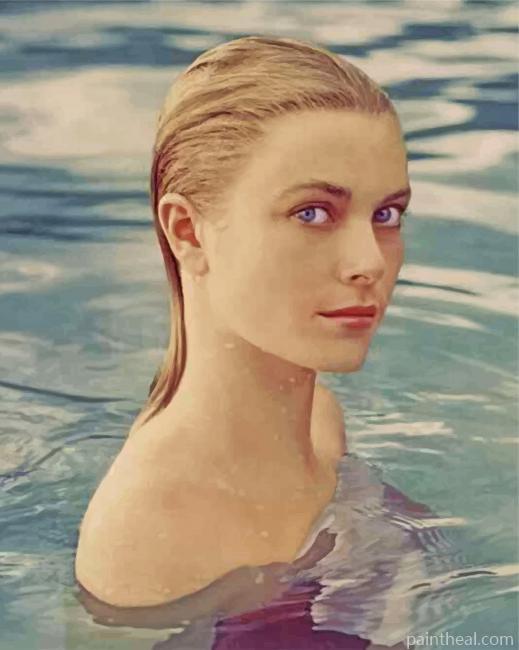 Grace Kelly In The Pool Painting By Numbers Kits