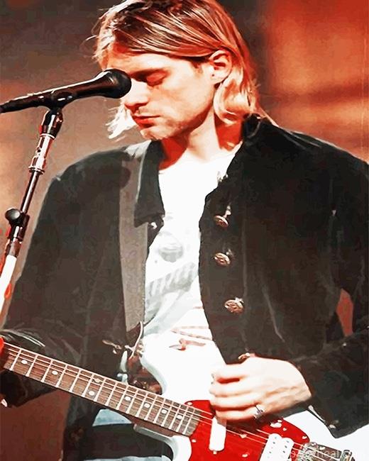 Kurt Cobain Playing Guitar Painting By Numbers Kits