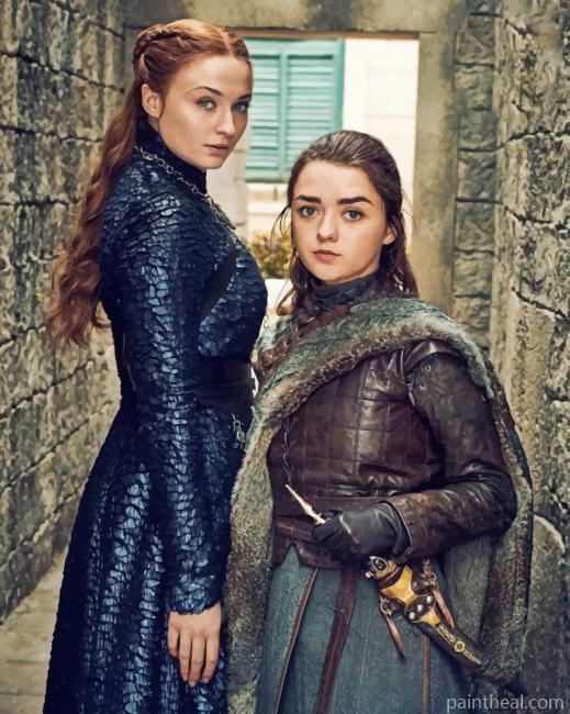 Queen Sansa And Arya Game Of Thrones Painting By Numbers Kits
