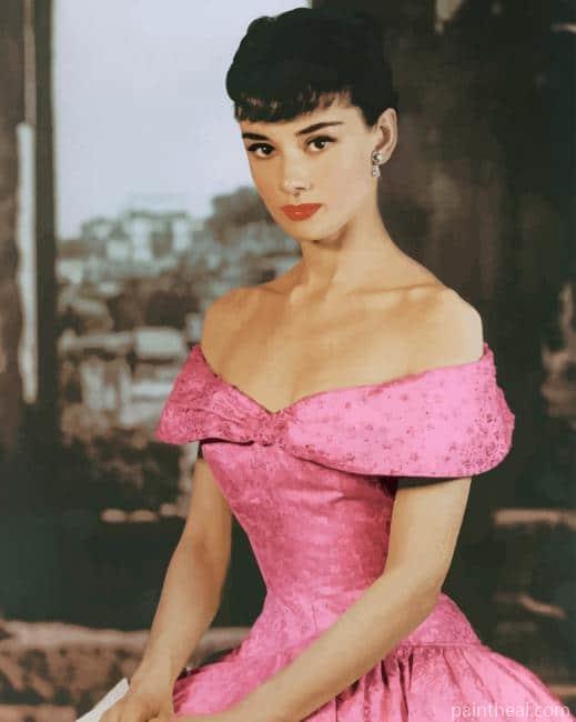 Audrey Hepburn Pink Dress Painting By Numbers Kits