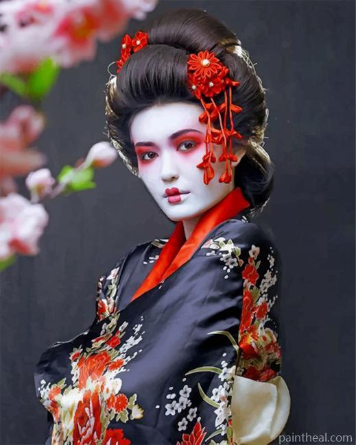 Geisha Woman Painting By Numbers Kits