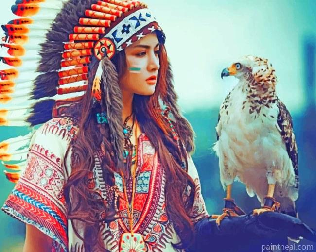 Native American Woman Painting By Numbers Kits