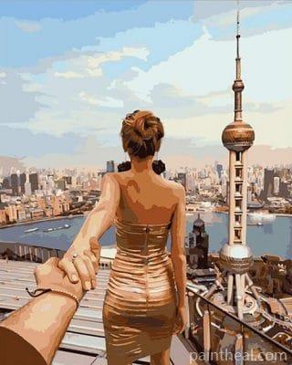 Woman in Golden Dress – 5D Diamond Painting Painting By Numbers Kits
