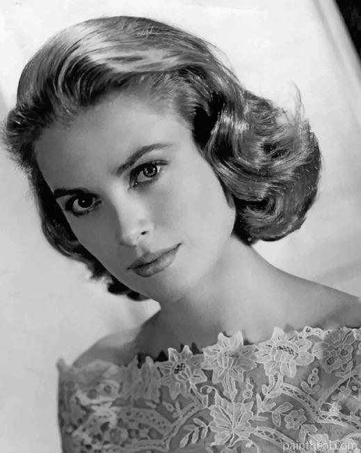 Black And White Grace Kelly Painting By Numbers Kits