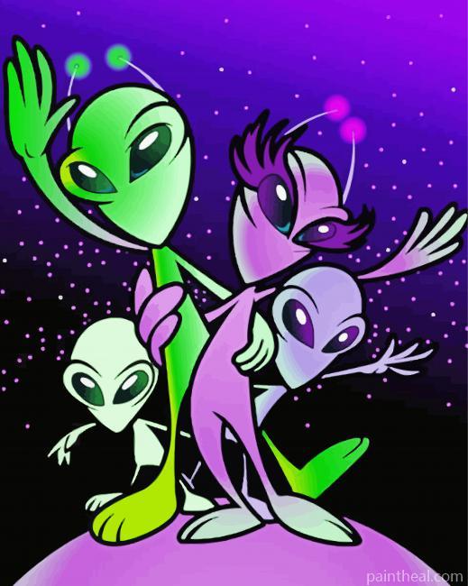 Alien Family Painting By Numbers Kits